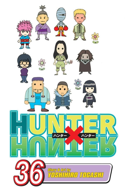 Hunter x Hunter Vol. 36 manga cover featuring chibi characters and the title.