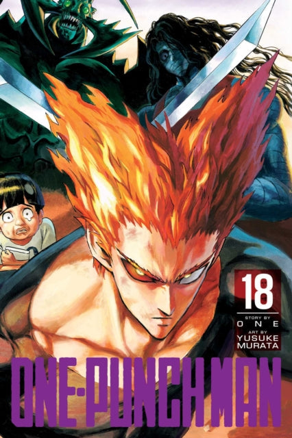 One-Punch Man, Vol. 18 manga cover featuring Garou and other characters.