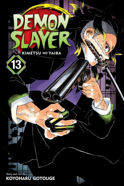 Demon Slayer: Kimetsu no Yaiba, Vol. 13 manga cover featuring a character with a shotgun.