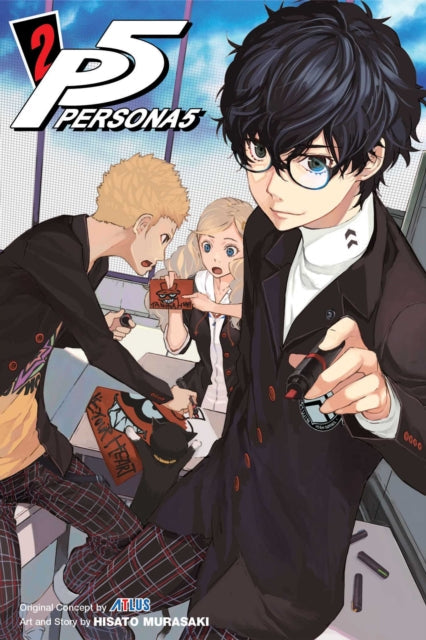 Persona 5, Vol. 2 manga cover featuring Joker, Ryuji, and Ann.