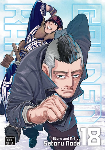 Golden Kamuy, Vol. 18 manga cover featuring two men in winter clothing.