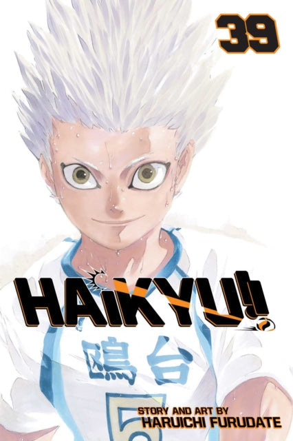 Haikyu!! Vol. 39 manga cover featuring a character with spiky white hair.