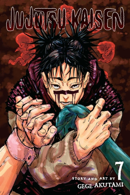 Jujutsu Kaisen, Vol. 7 manga cover featuring a character with black hair and red markings on his face.