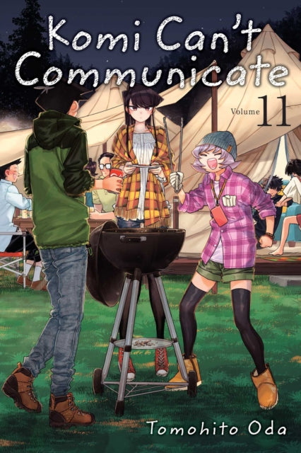 Komi Can't Communicate, Vol. 11 manga cover featuring characters at a campsite.