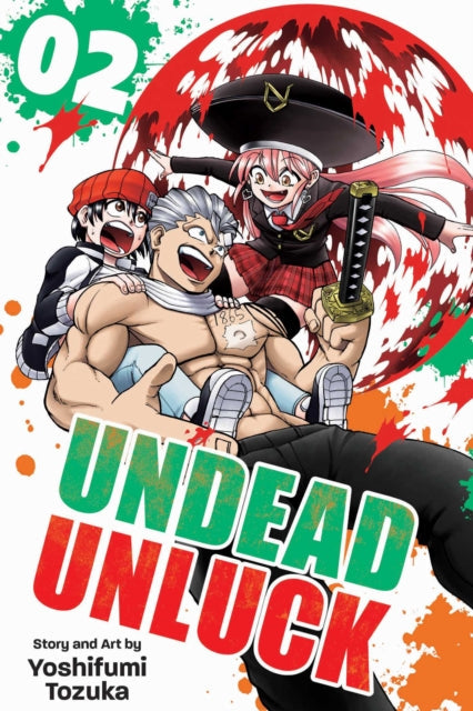 Undead Unluck, Vol. 2 manga cover featuring three characters and the title.