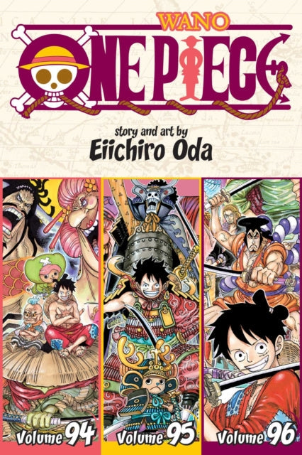 One Piece Wano arc volumes 94, 95, and 96 manga covers.