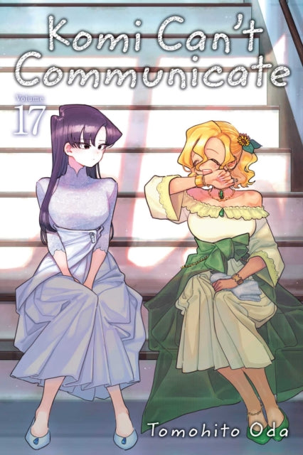 Komi Can't Communicate, Vol. 17 manga cover featuring Komi and Manbagi on stairs.