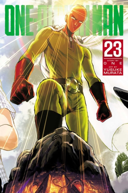 One-Punch Man, Vol. 23 manga cover featuring Saitama in his yellow suit.