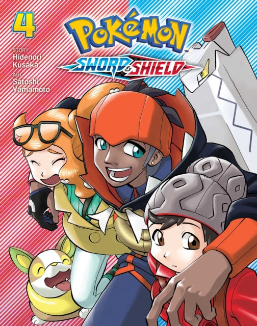 Pokemon: Sword & Shield, Vol. 4 manga cover featuring characters and Pokemon.