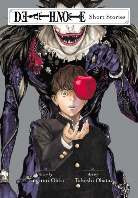 Death Note Short Stories manga cover featuring Ryuk and a boy holding an apple.