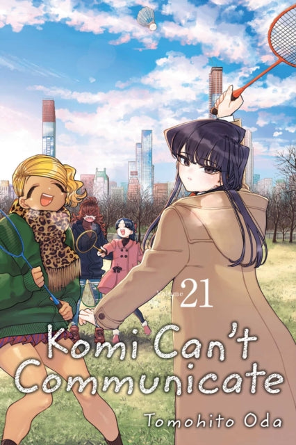 Komi Can't Communicate, Vol. 21 manga cover featuring characters playing badminton.