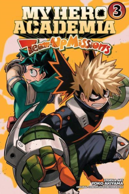 My Hero Academia: Team-Up Missions, Vol. 3 manga cover featuring Deku and Bakugo.
