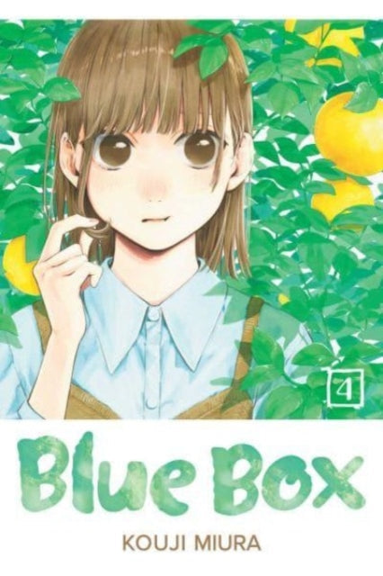 Blue Box, Vol. 4 manga cover featuring a girl with brown hair and large eyes.