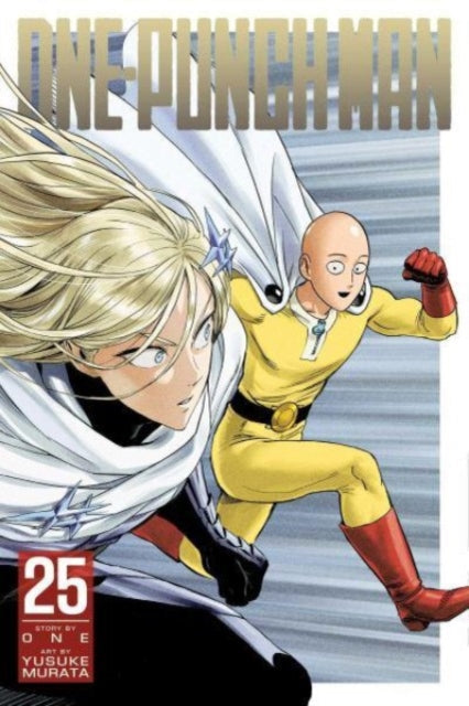 One-Punch Man Vol. 25 manga cover featuring Saitama and Flashy Flash.