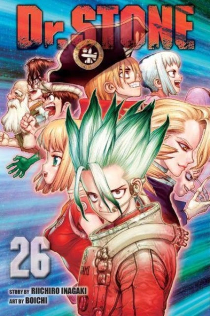 Dr. STONE, Vol. 26 manga cover featuring Senku and other characters.