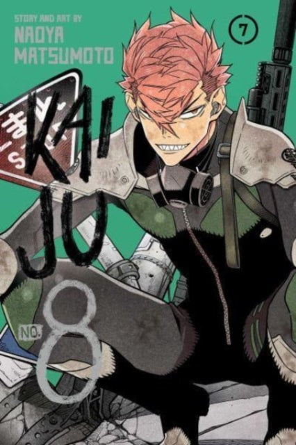 Kaiju No. 8, Vol. 7 manga cover featuring a red-haired man in tactical gear.