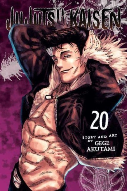 Jujutsu Kaisen, Vol. 20 manga cover featuring a muscular man in a jacket.