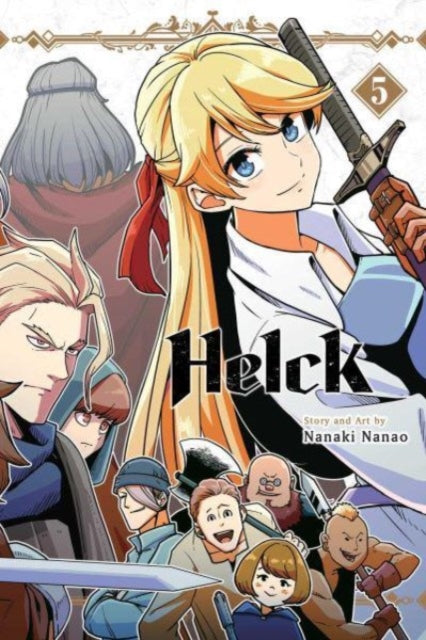 Helck, Vol. 5 manga cover featuring a blonde female warrior and other characters.