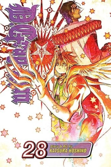 D.Gray-man, Vol. 28 manga cover featuring Allen Walker and a man in a red costume.