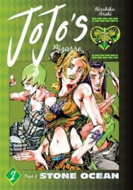 JoJo's Bizarre Adventure Part 6 Stone Ocean Vol 2 manga cover with three characters.