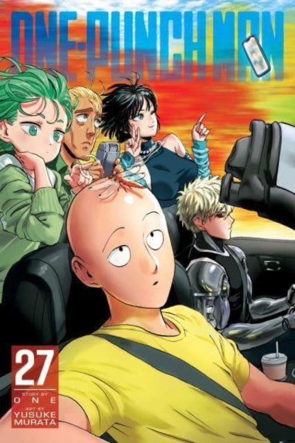 One-Punch Man, Vol. 27 cover art features Saitama and other characters in a car.