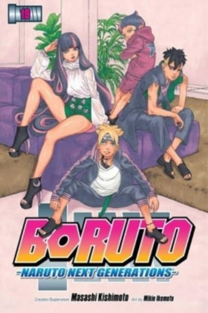 Boruto: Naruto Next Generations, Vol. 19 manga cover featuring four characters.