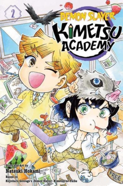 Demon Slayer: Kimetsu Academy Vol. 2 manga cover with chibi characters.