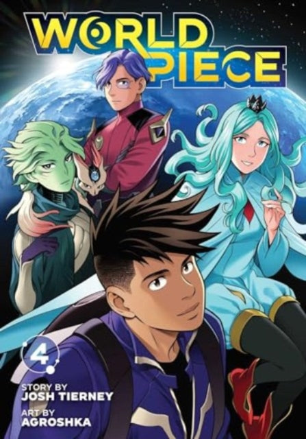 World Piece, Vol. 4 manga cover featuring anime-style characters and a planet.