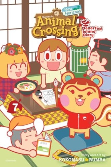 Animal Crossing New Horizons Vol 7 manga cover with characters and food.