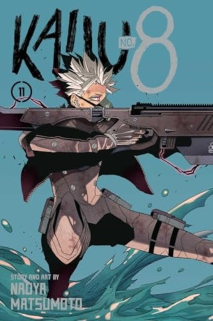 Kaiju No. 8 Vol. 11 manga cover featuring a character with white hair holding a large weapon.