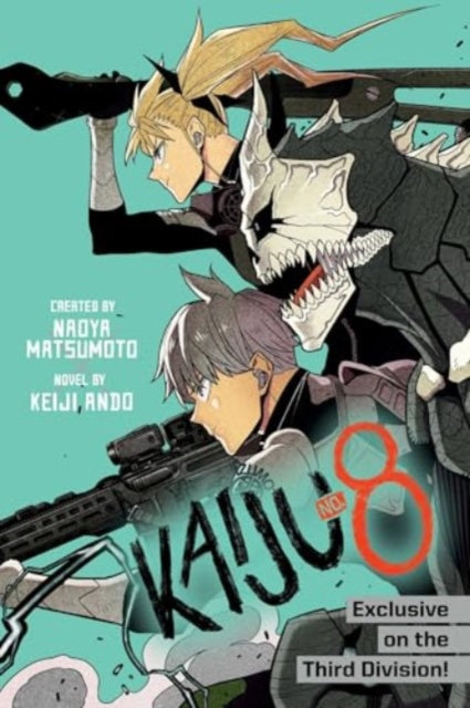 Kaiju No. 8 novel cover featuring characters and the title.