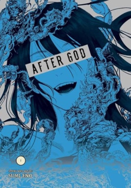 After God, Vol. 1 manga cover featuring a distressed anime character surrounded by blue, abstract figures.