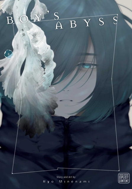 Boy's Abyss, Vol. 8 manga cover featuring a person with blue eyes and a white fish.