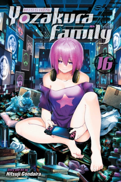 Mission: Yozakura Family, Vol. 16 manga cover featuring a pink-haired girl playing a video game.