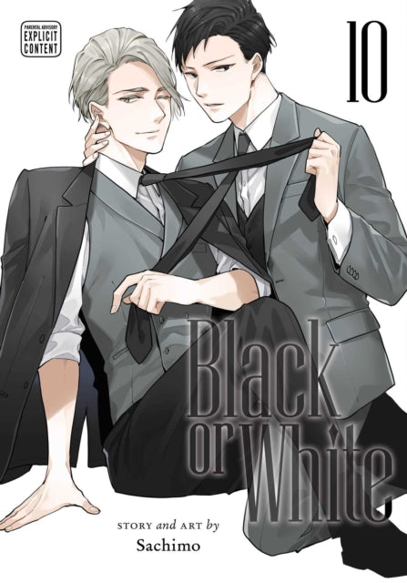 Black or White, Vol. 10 manga cover featuring two men in suits.