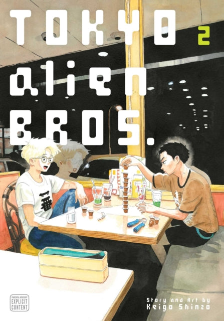 Tokyo Alien Bros. Vol. 2 manga cover featuring two young men at a table.