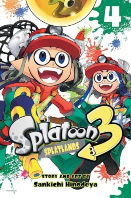 Splatoon 3: Splatlands, Vol. 4 manga cover featuring two characters.