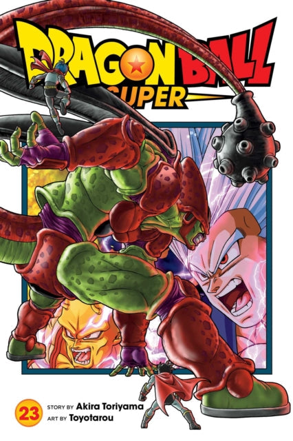 Dragon Ball Super Vol. 23 cover art features Cell Max fighting Gohan and Piccolo.