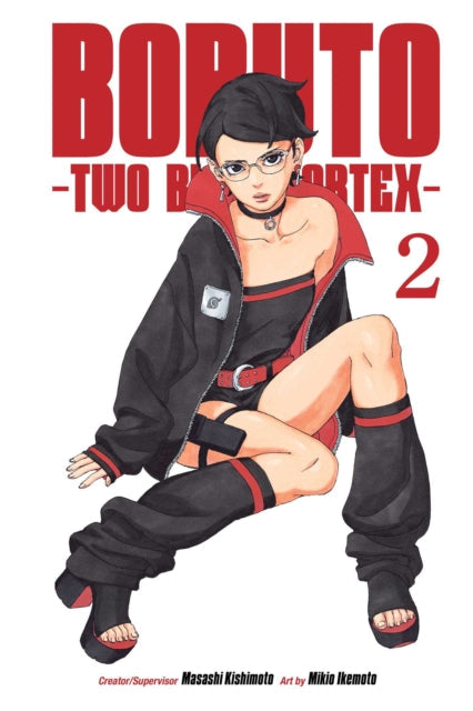 Boruto: Two Blue Vortex, Vol. 2 manga cover featuring Sarada Uchiha.