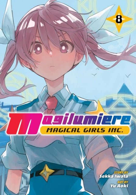 Magilumiere Magical Girls Inc., Vol. 8 manga cover featuring a pink-haired girl.