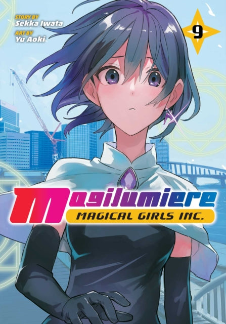 Magilumiere Magical Girls Inc., Vol. 9 manga cover featuring a young woman with purple hair.