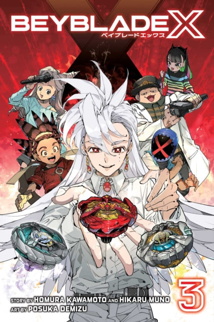 Beyblade X, Vol. 3 cover art featuring characters and Beyblades.