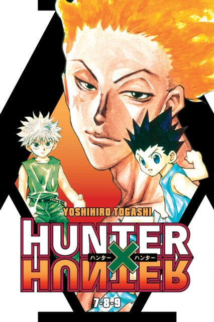 Hunter x Hunter manga cover featuring Gon, Killua, and Hisoka.