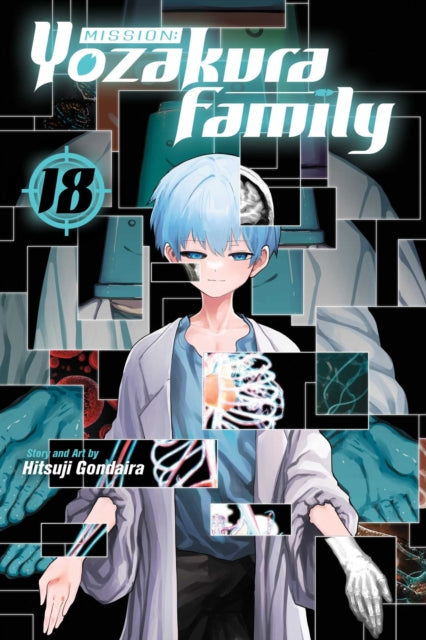 Mission: Yozakura Family, Vol. 18 manga cover featuring a character with blue hair and medical imagery.