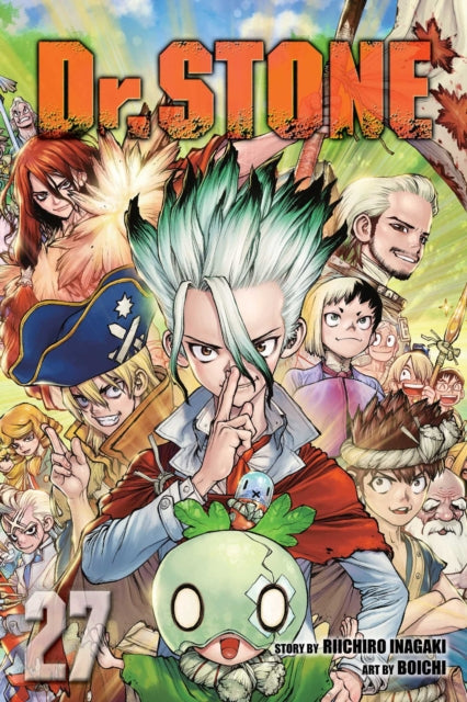 Dr. STONE, Vol. 27 manga cover featuring Senku and other characters.