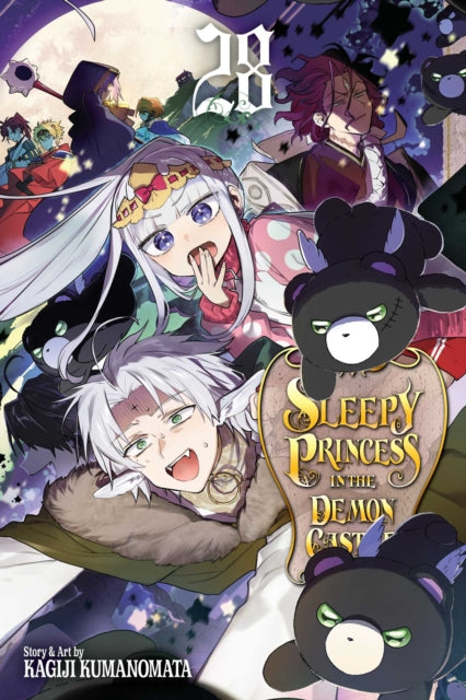 Sleepy Princess in the Demon Castle, Vol. 28 manga cover featuring Princess Syalis and other characters.