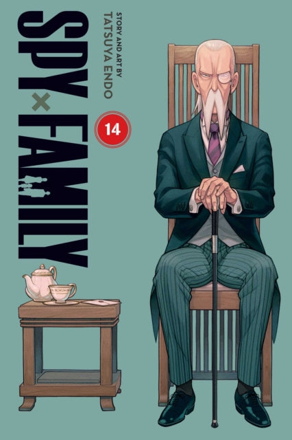 Spy x Family, Vol. 14 manga cover featuring an elderly man in a suit sitting with a cane.