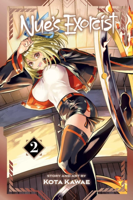 Nue's Exorcist, Vol. 2 manga cover featuring a blonde anime girl in a black and orange outfit.