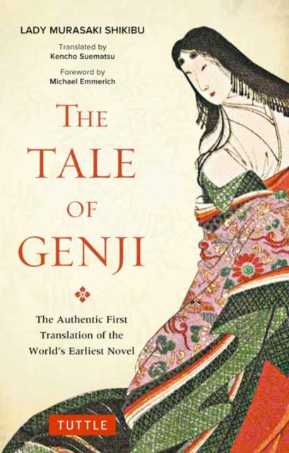 The Tale of Genji book cover with Japanese art.