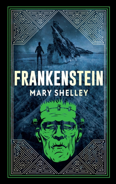 Frankenstein Deluxe Edition book cover with a green monster face and icy landscape.